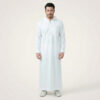 Traditional White Men's Hooded Thobe with Chest Pocket