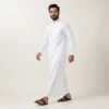 White Color Designer Thobe For Mens USA White Color Textured Thobes For Men