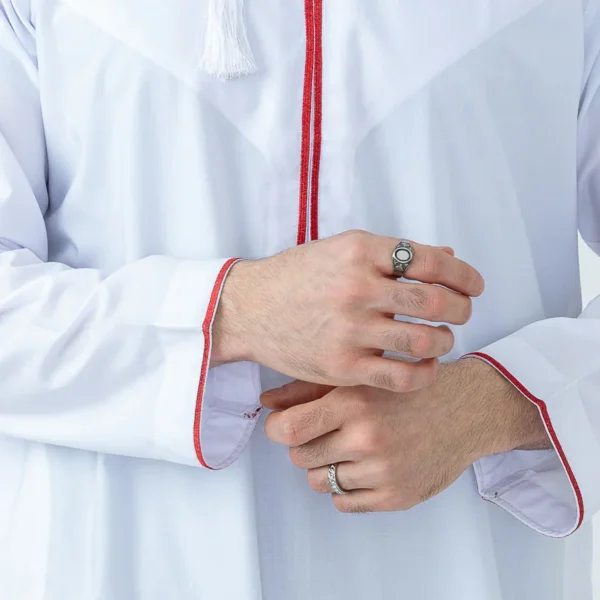 White Color Embroidered Men Thobe USA