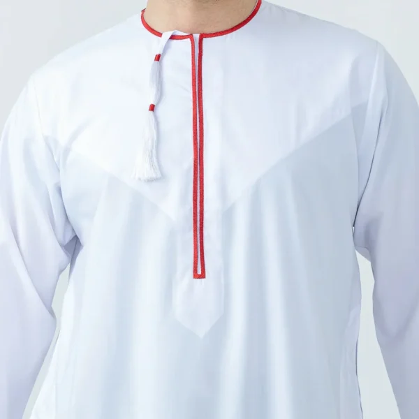White Color Embroidered Men’s Thobe