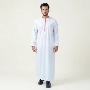 White Color Embroidered Men’s Thobes USA