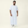 White Color Half Sleeves Plain Thobe For Mens USA