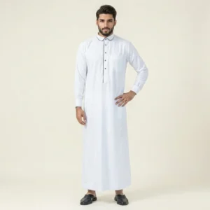 White Color Piping Plain Thobes USA