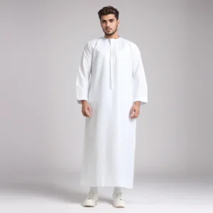 White Color Pleated Plain Emirati Thobes USA