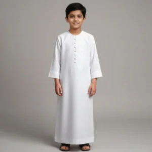 White Designer Omani kids Jubba thobes USA