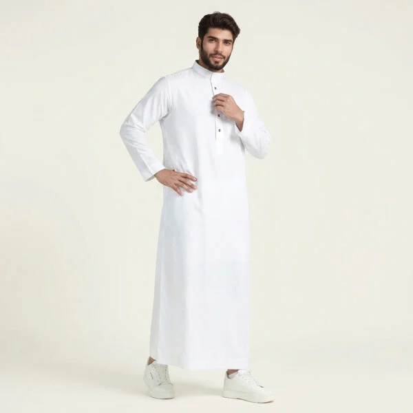 White Designer Thobe For Men