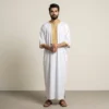 White and Gold Classic Moroccan Thobe USA