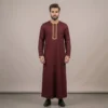 Zip Front Mens Maroon Thobe USA Zip Front Mens Maroon Thobe USA