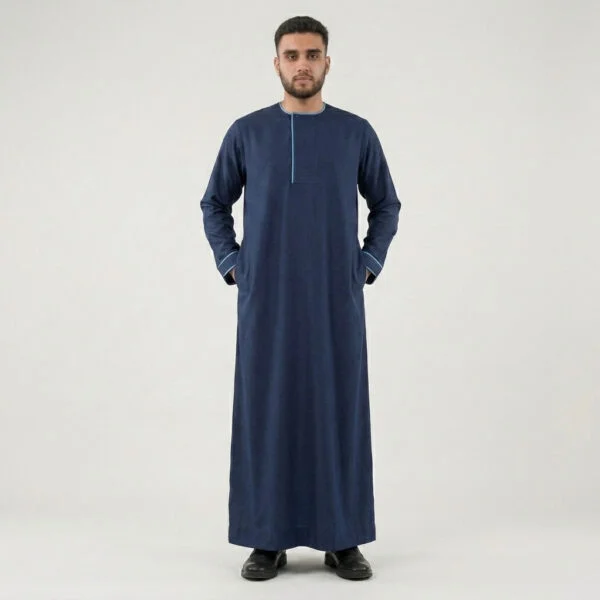 Contrast piping navy blue thobes wholesalers USA
