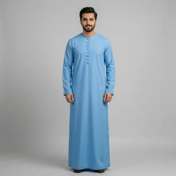 Ice blue minimalist wholesale thobes USA