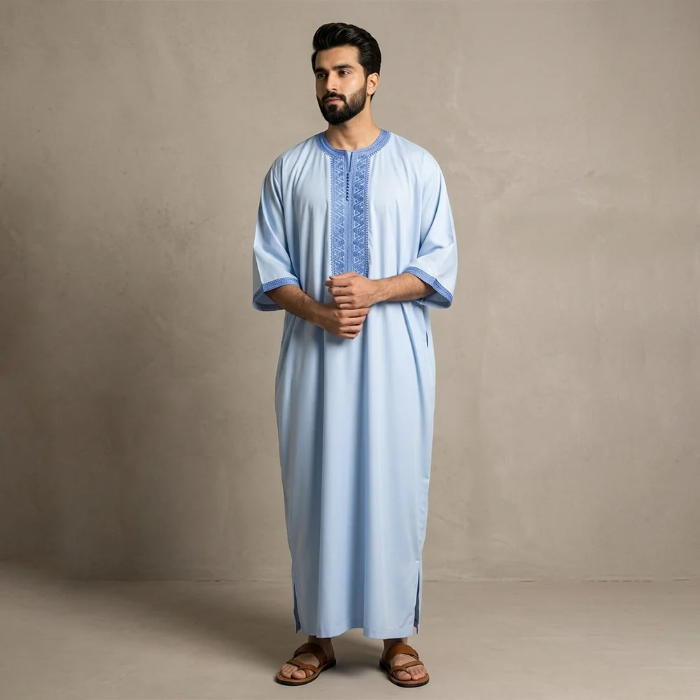 Ice blue moroccan men thobes wholesale USA