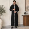 Black Woolen Embroidered Men’s Hooded Djellaba USA