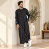 Black and Grey Panel Sporty Zipper Emarati Thobe
