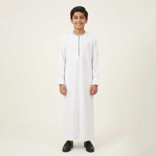 Boys Designer White Jubba Thobe USA