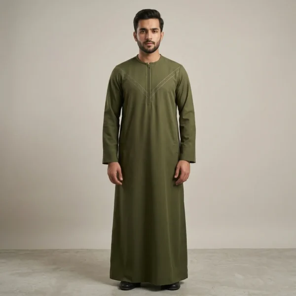 Classic Olive Green Emirati Thobes USA