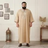 Embroidered Beige Men’s Moroccan 6XL Thobe USA