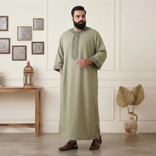 Embroidered men's plus size thobes USA