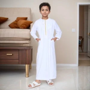 Embroidered White Kids Thobe Jubbas USA Embroidered White Kids Thobe Jubbas USA