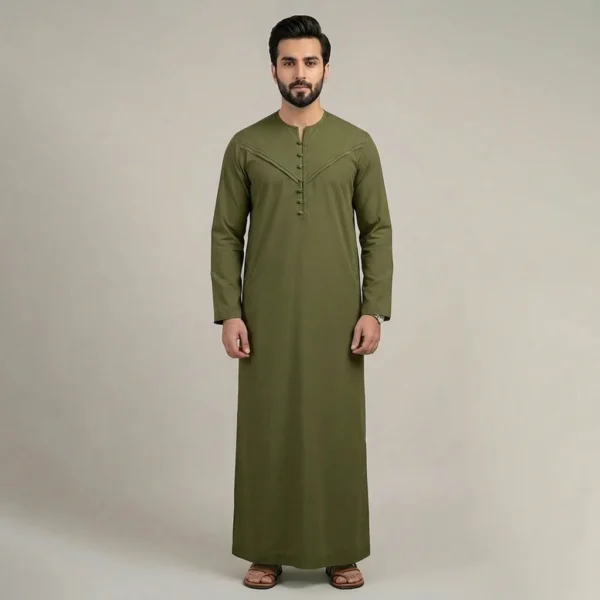 Emirati Style Olive Green Traditional Thobes USA