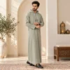 Gray Hooded Men’s Omani Zipper Thobe