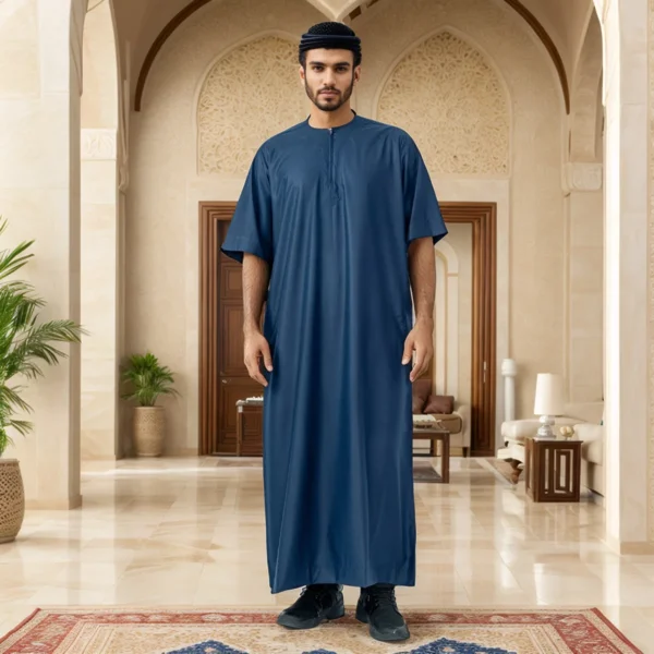 Islamic Cyan Blue Men’s Thobes USA Islamic Cyan Blue Men’s Thobes USA
