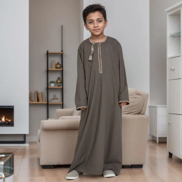Kids Soya Bean Color Omani Baby Boy Thobes USA