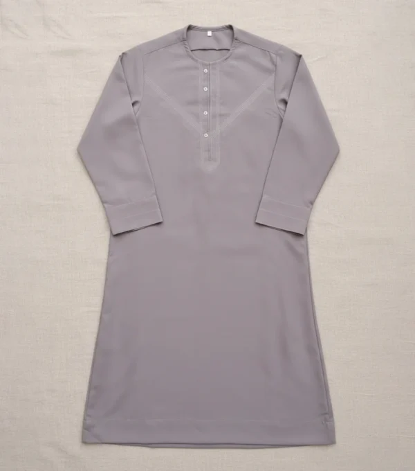 Light Grey Emarati Kids Baby Boy Jubba Thobe