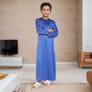 Marine Blue Omani Style Boy Jubba Thobe USA