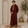 Maroon & Gold Elegant Men Moroccan Djellaba USA