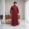 Maroon Mao Collar Men’s Islamic Thobes USA