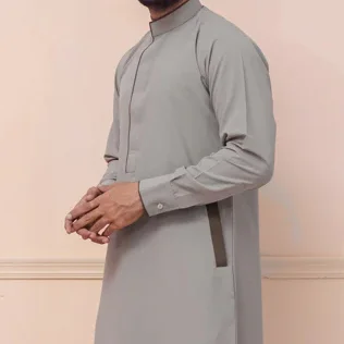 Men’s Grey Cloud Islamic Clothing Thobe USA
