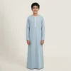 Metallic Silver Omani Style Baby Boy Jubba Thobe in USA
