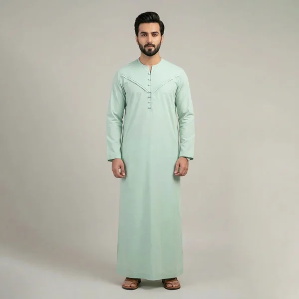 Modern Mint Green Omani Thobe USA
