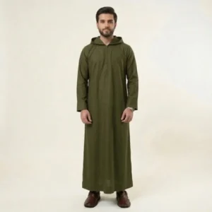 Modren Olive Green Hooded Thobess USA Modren Olive Green Hooded Thobess USA