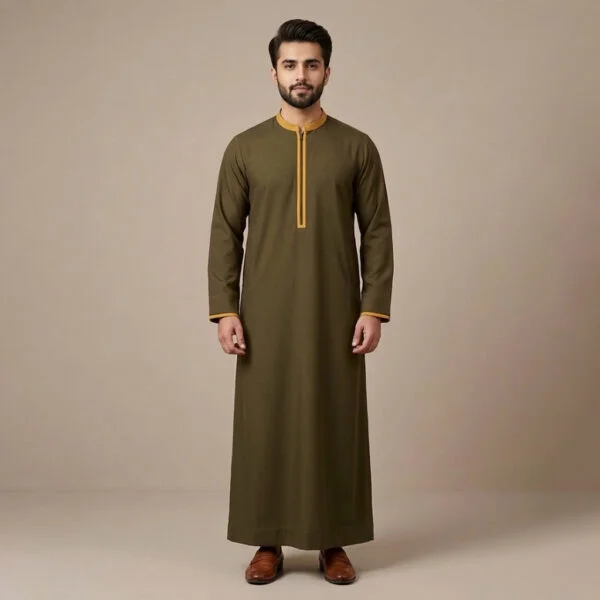 Modren Olive Green Omani Thobes USA