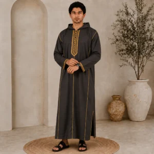 Moroccan Charcoal Grey Djellaba for Mens USA