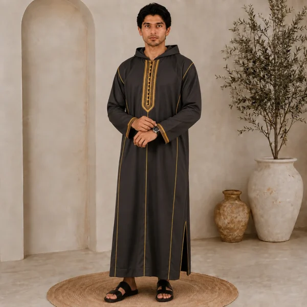 Moroccan Charcoal Grey Djellaba for Mens USA