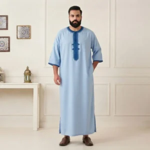 Moroccan Light Blue Men Thobes USA 6xl