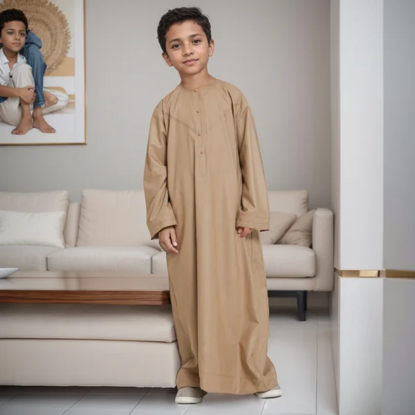 Mushroom Emirati Style Boys Jubba Thobe USA