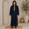 Navy Blue Stylish Moroccan Djellaba with Hoods USA