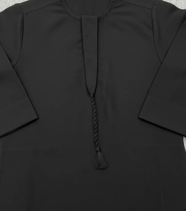 Omani Style Black Kids Boy Jubba Thobe