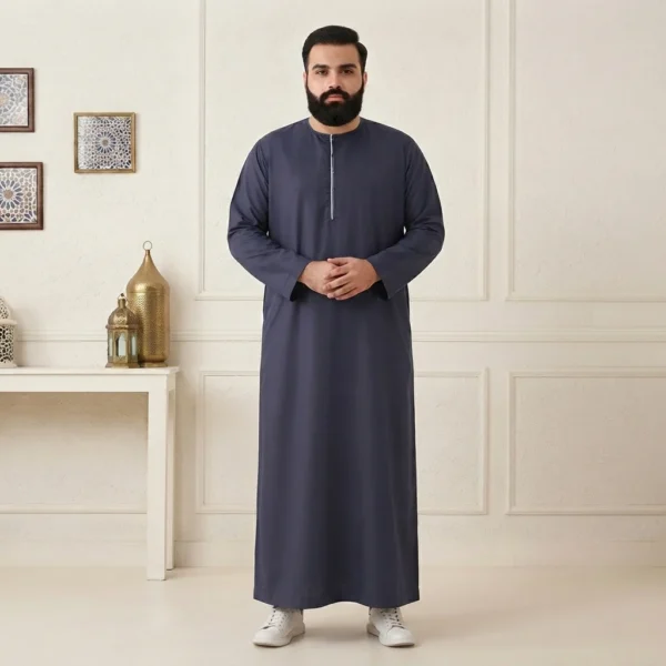 Omani Style Dark Blue 6XL Men Thobes USA Omani Style Dark Blue 6XL Men Thobes USA