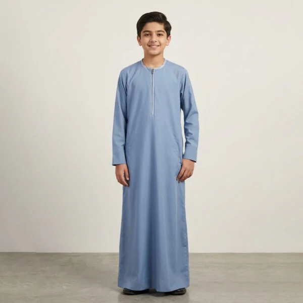 Omani Style Oslo Grey Boys Thobe in USA