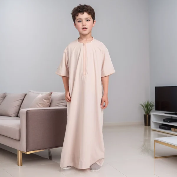 Omani Style Vanilla IceJubba Thobes For Boys USA