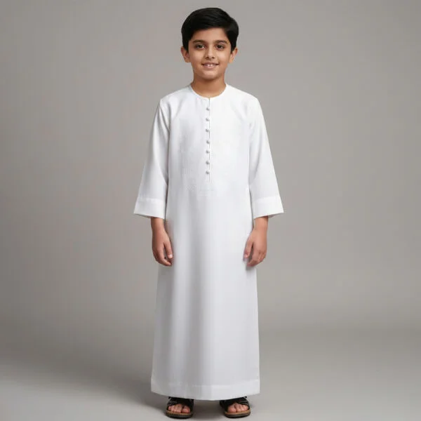 Omani White Arab Thobes for Kids Boys USA