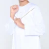 Omani White Embroidered Kids Boys Jubba Thobe