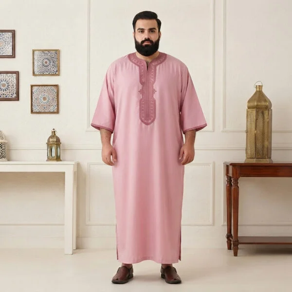 Pink Moroccan Traditional Men Thobes USA 6XL Pink Moroccan Traditional Men Thobes USA 6XL