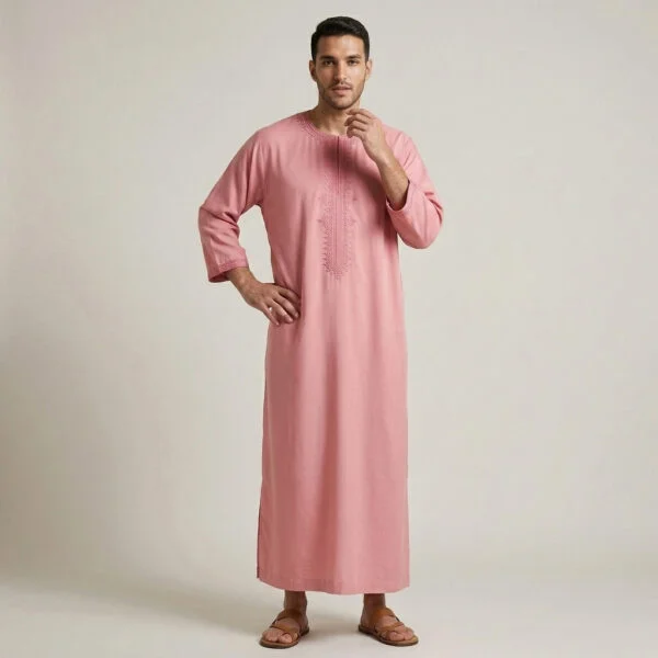 Pink Salmon Moroccan Thobe USA Pink Salmon Moroccan Thobe USA