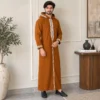 Men’s Classic Rust Brown Hooded Djellaba Winter