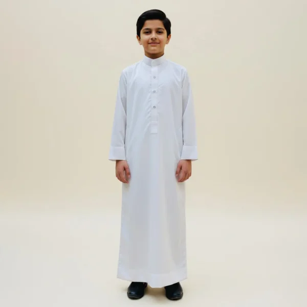 Saudi White Jubba Thobes for Kids Boys USA